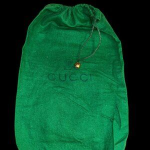 Gucci Italy Kelly green cotton flannel shoe bag